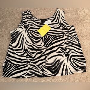Citiknits Zebra Print Sleeveless Top. Size 3X